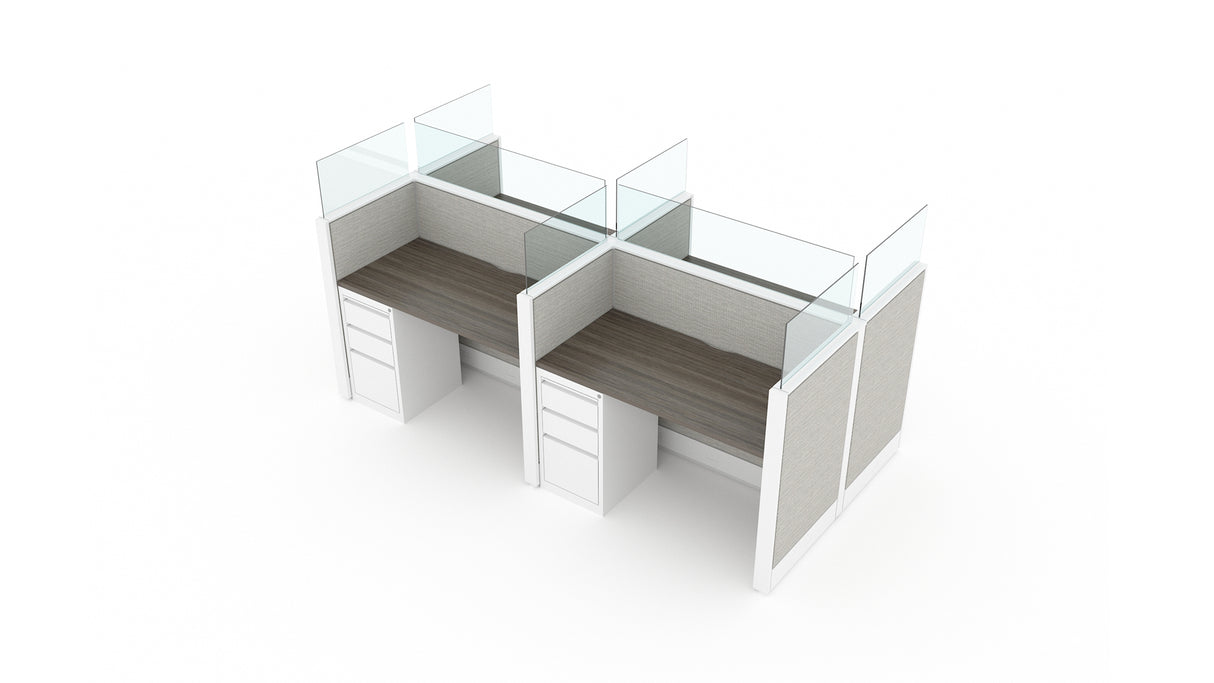 Evolve 4 Person 42" H 2'x4' Workstation Typical | EV521W