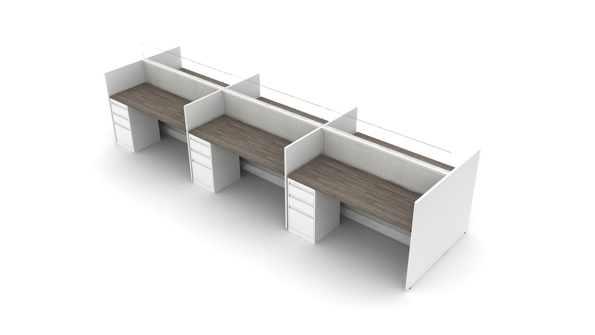 Evolve 6 Person 42" H 2'x5' Workstation Typical | EV522G