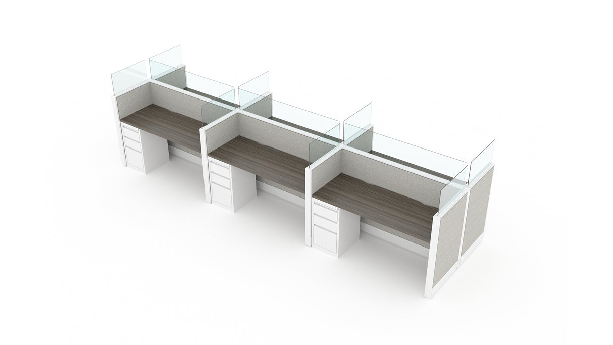 Evolve 6 Person 42" H 2'x5' Workstation Typical | EV522W