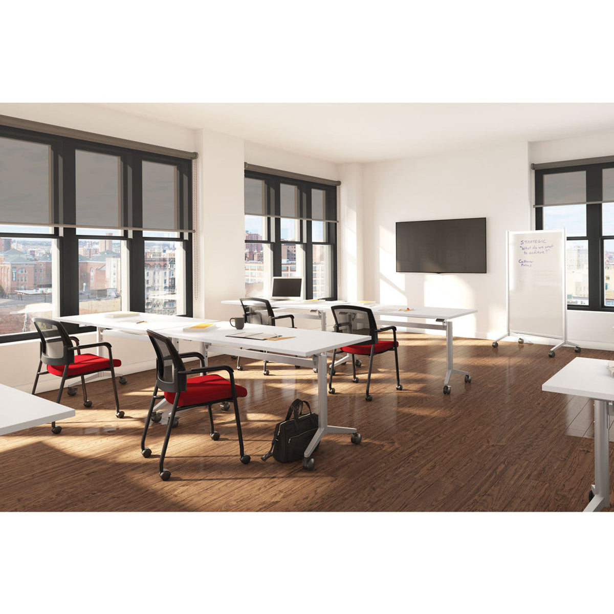 Flip Top Nesting Training Tables - 4 Tables & 1 Magnetic Mobile White ...