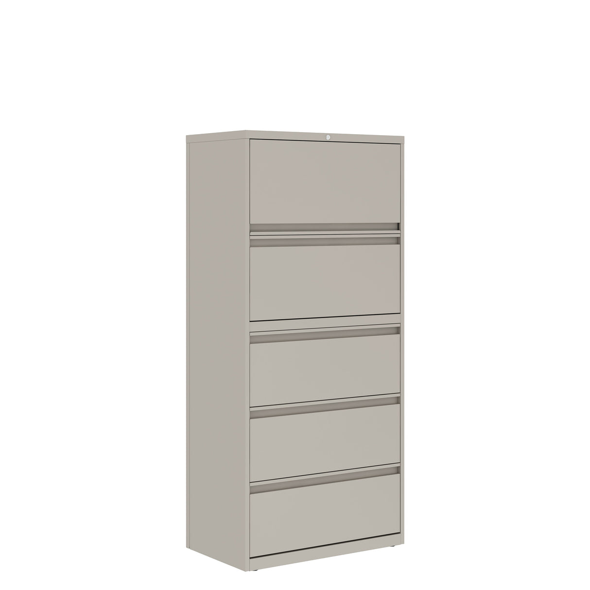 Prime™ 65.6"H Five Drawer Lateral File Cabinet, Posting Shelf, 30"W x 18"D - One Receding, Four Fixed Front | GULF51P1830P