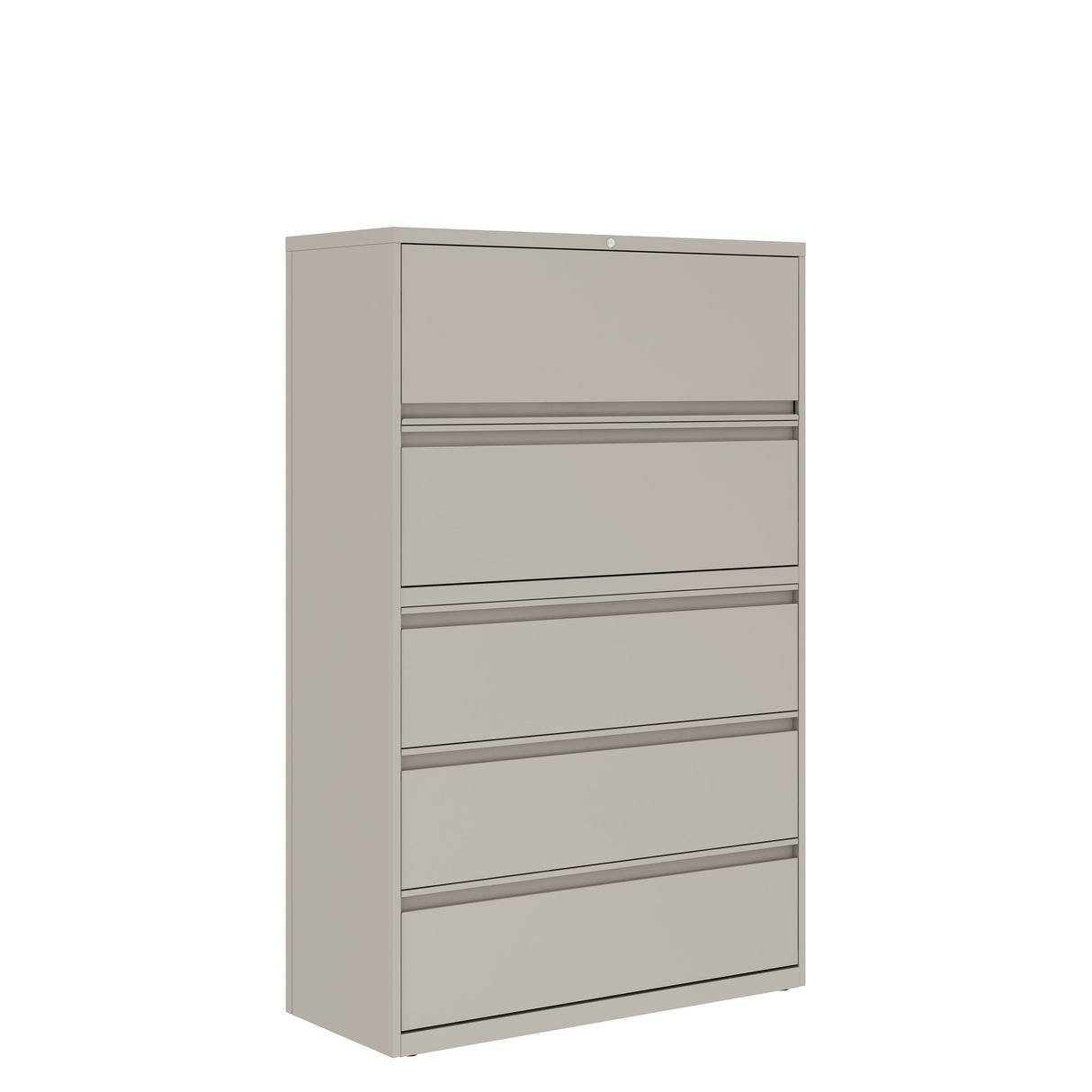 Prime™ 65.6"H Five Drawer Lateral File Cabinet, Posting Shelf, 42"W x 18"D - One Receding, Four Fixed Front | GULF51P1842P
