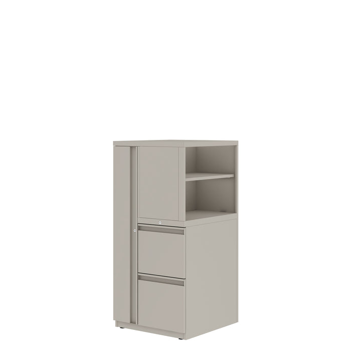 Prime™ 49.6"H Personal Storage Tower, Open Side Shelves, Wardrobe - Left, File/File - Right | GUSLS4G2424FOPL