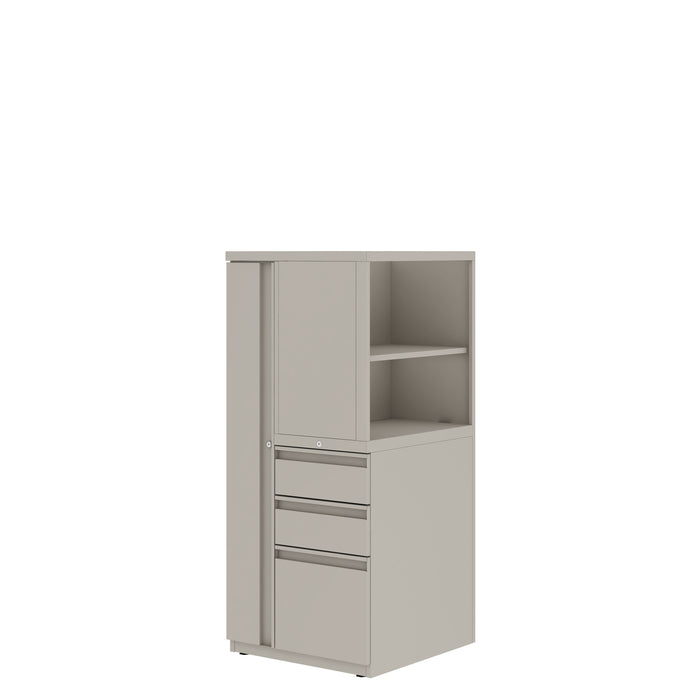 Prime™ 53.6"H Personal Storage Tower, Open Side Shelves, Wardrobe - Left, Box/Box/File - Right | GUSLS4H2424BOPL