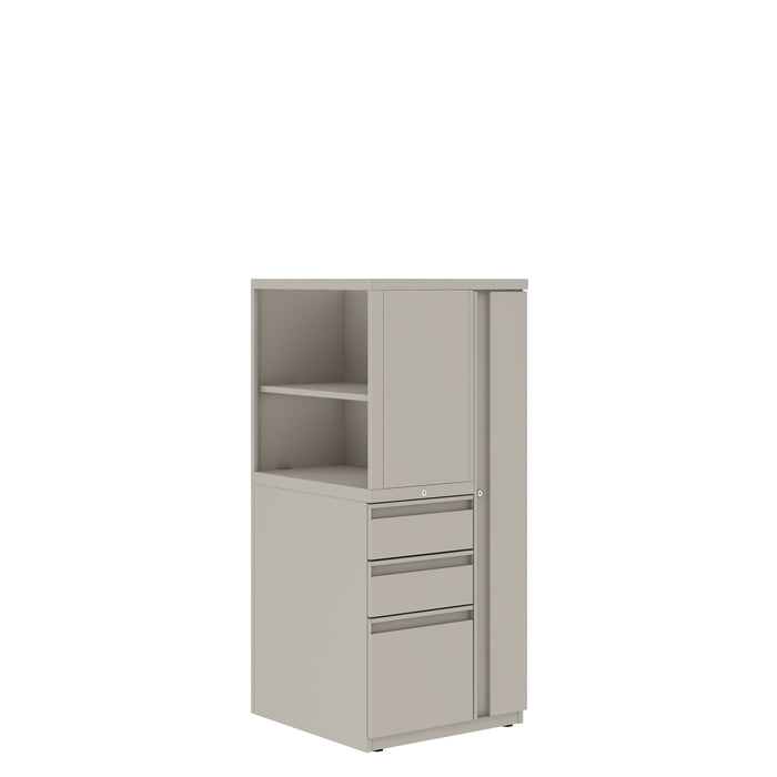 Prime™ 53.6"H Personal Storage Tower, Open Side Shelves, Wardrobe - Left, Box/Box/File - Right | GUSLS4H2424BOPR