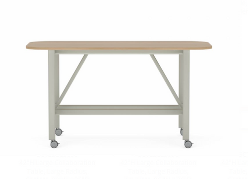 Collaborative Spaces™ 42"H Large Collaboration Table with Large Radius & Casters - 78"W x 36"D | SCTLBLC3678