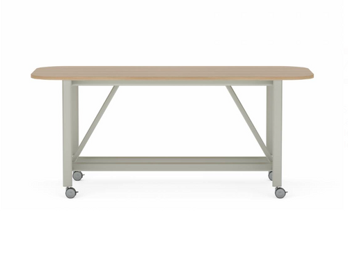 Collaborative Spaces™ 36"H Large Collaboration Table with Large Radius & Casters - 84"W x 36"D | SCTLCLC3684