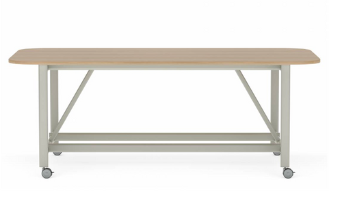 Collaborative Spaces™ 36"H Large Collaboration Table with Large Radius & Casters - 96"W x 48"D | SCTLCLC4896