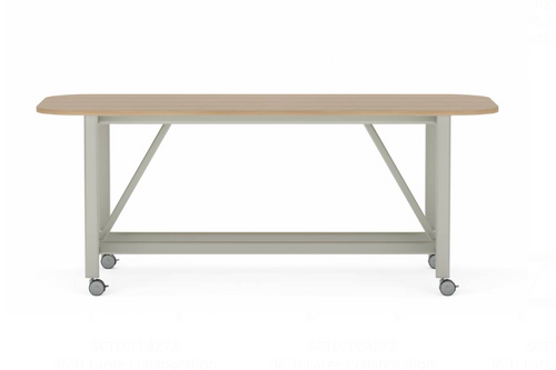 Collaborative Spaces™ 36"H Large Collaboration Table with Large Radius & Casters - 96"W x 42"D | SCTLCLC4296
