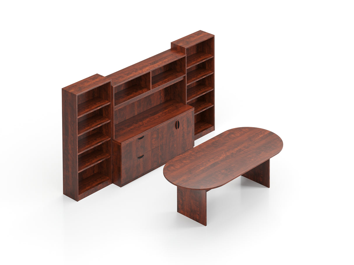 95" Conference Table with Storage Wall and Bookcases | Layout SL-29