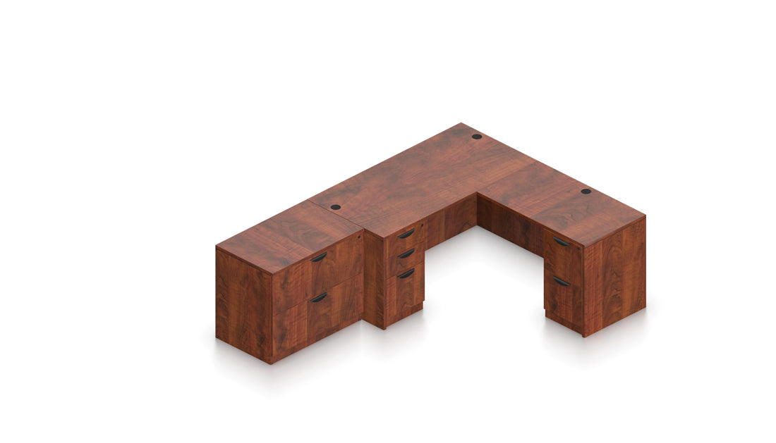 71" Desk with Lateral File, Return Shell, and Counterweight | Layout SL-27