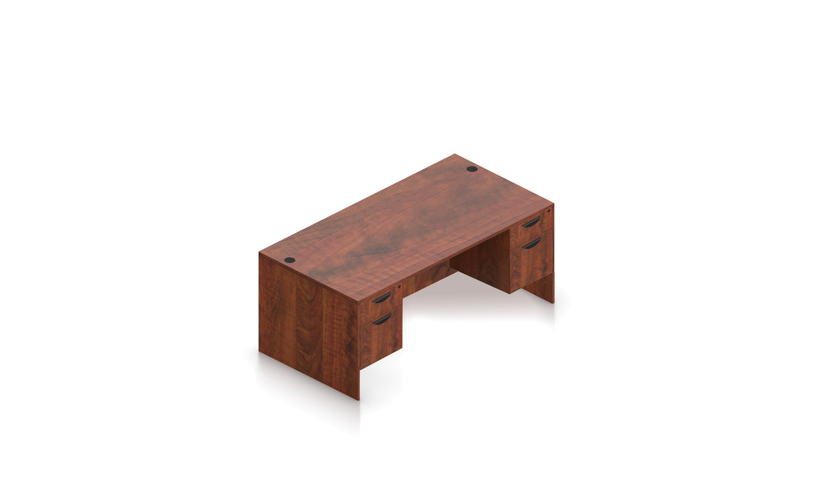 71" Desk with Two Hanging Box/File Pedestals | Layout SL-31