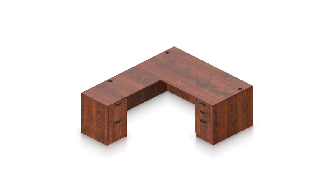 71" L-Desk with Dual Pedestals | Layout SL-32