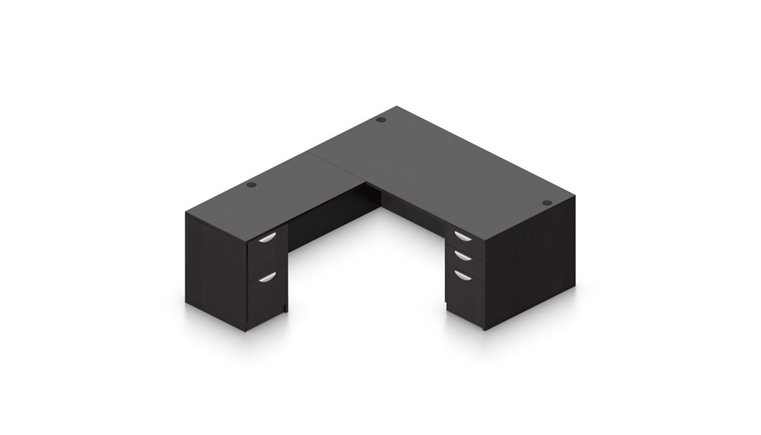 71" L-Desk with Dual Pedestals | Layout SL-32