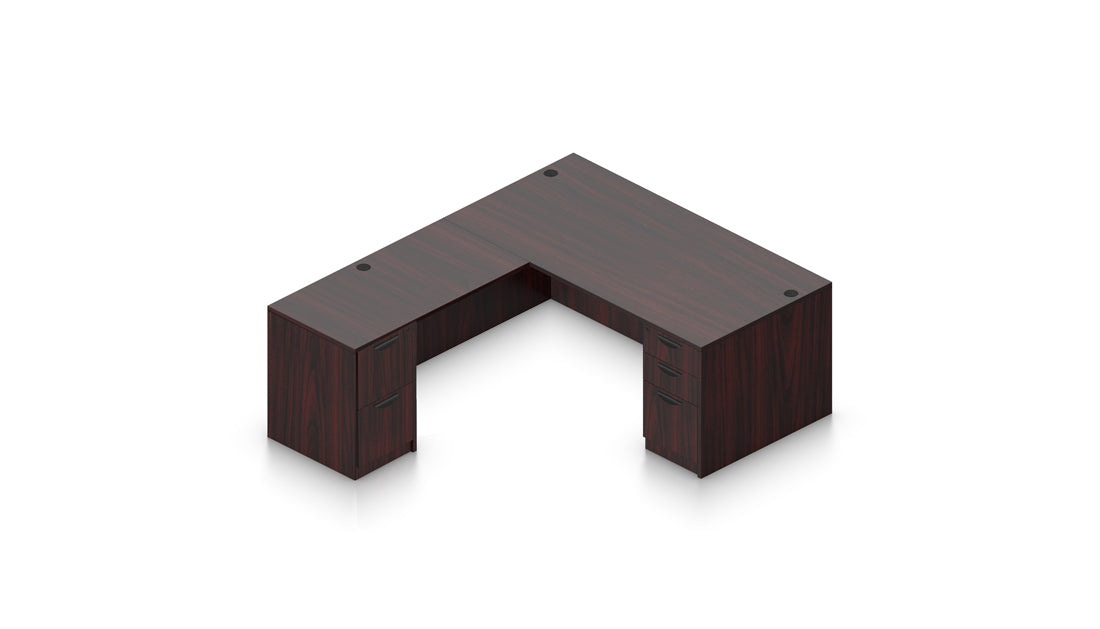 71" L-Desk with Dual Pedestals | Layout SL-32