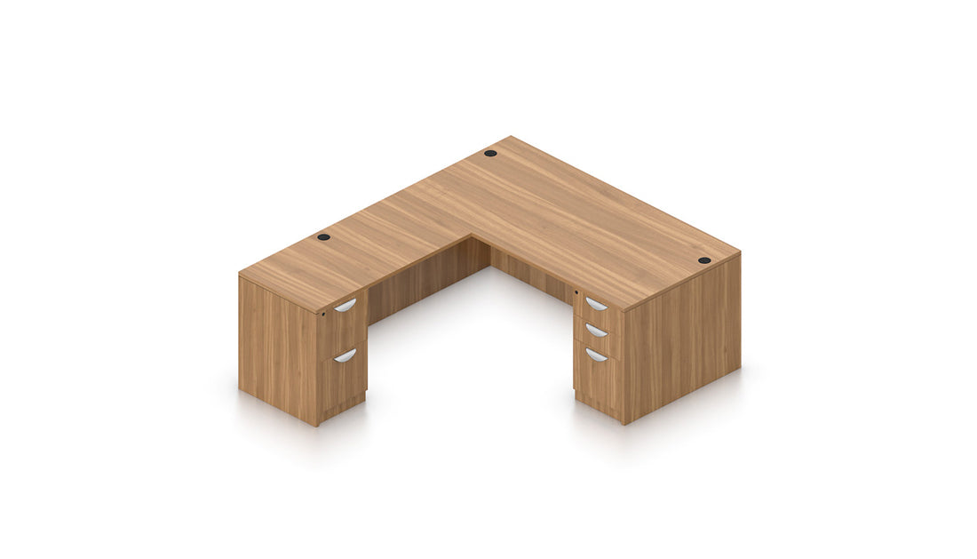 71" L-Desk with Dual Pedestals | Layout SL-32