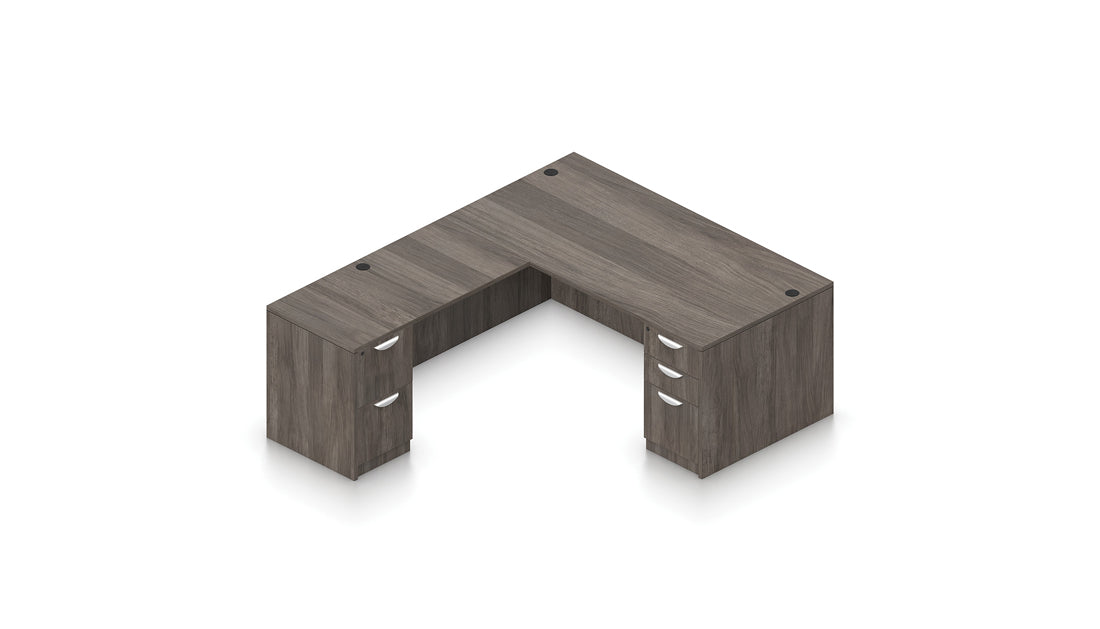 71" L-Desk with Dual Pedestals | Layout SL-32