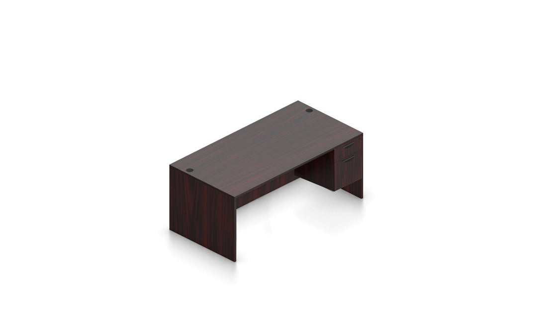 71" Desk with Hanging Box/File Pedestal | Layout SL-33