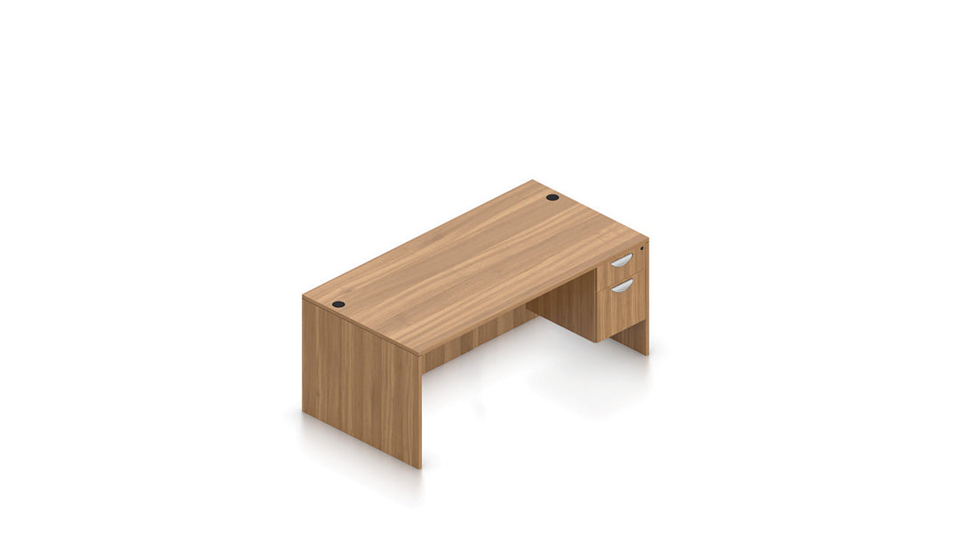 71" Desk with Hanging Box/File Pedestal | Layout SL-33