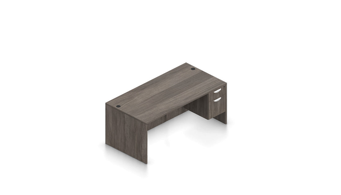 71" Desk with Hanging Box/File Pedestal | Layout SL-33