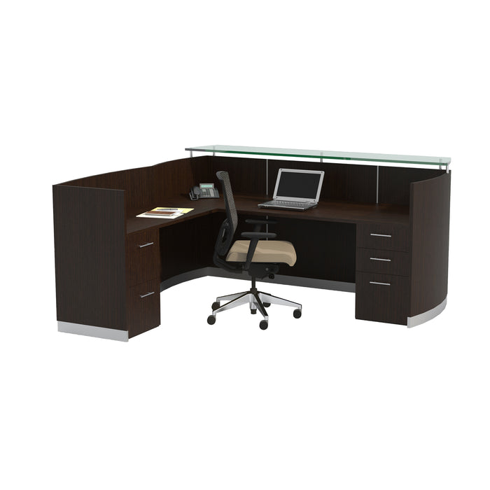 Medina™ Reception Station with Return, B/B/F & F/F Pedestals | MNRSLBF
