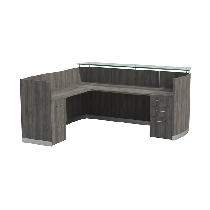 Medina™ Reception Station with Return, B/B/F & F/F Pedestals | MNRSLBF