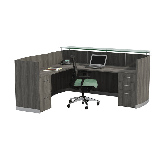Medina™ Reception Station with Return, B/B/F & F/F Pedestals | MNRSLBF