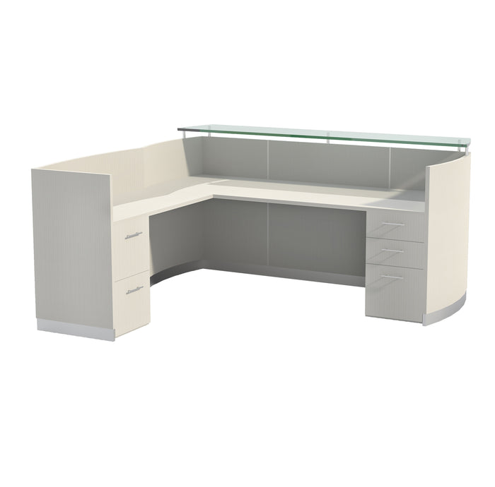 Medina™ Reception Station with Return, B/B/F & F/F Pedestals | MNRSLBF