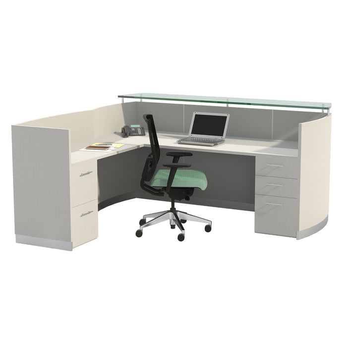 Medina™ Reception Station with Return, B/B/F & F/F Pedestals | MNRSLBF