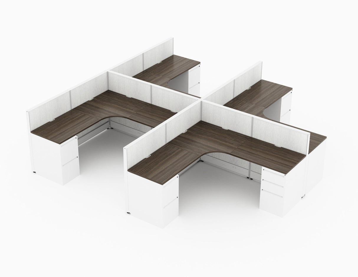 Compile 4 Person 42"H 6' x 6' Workstation Typical | CMQS508