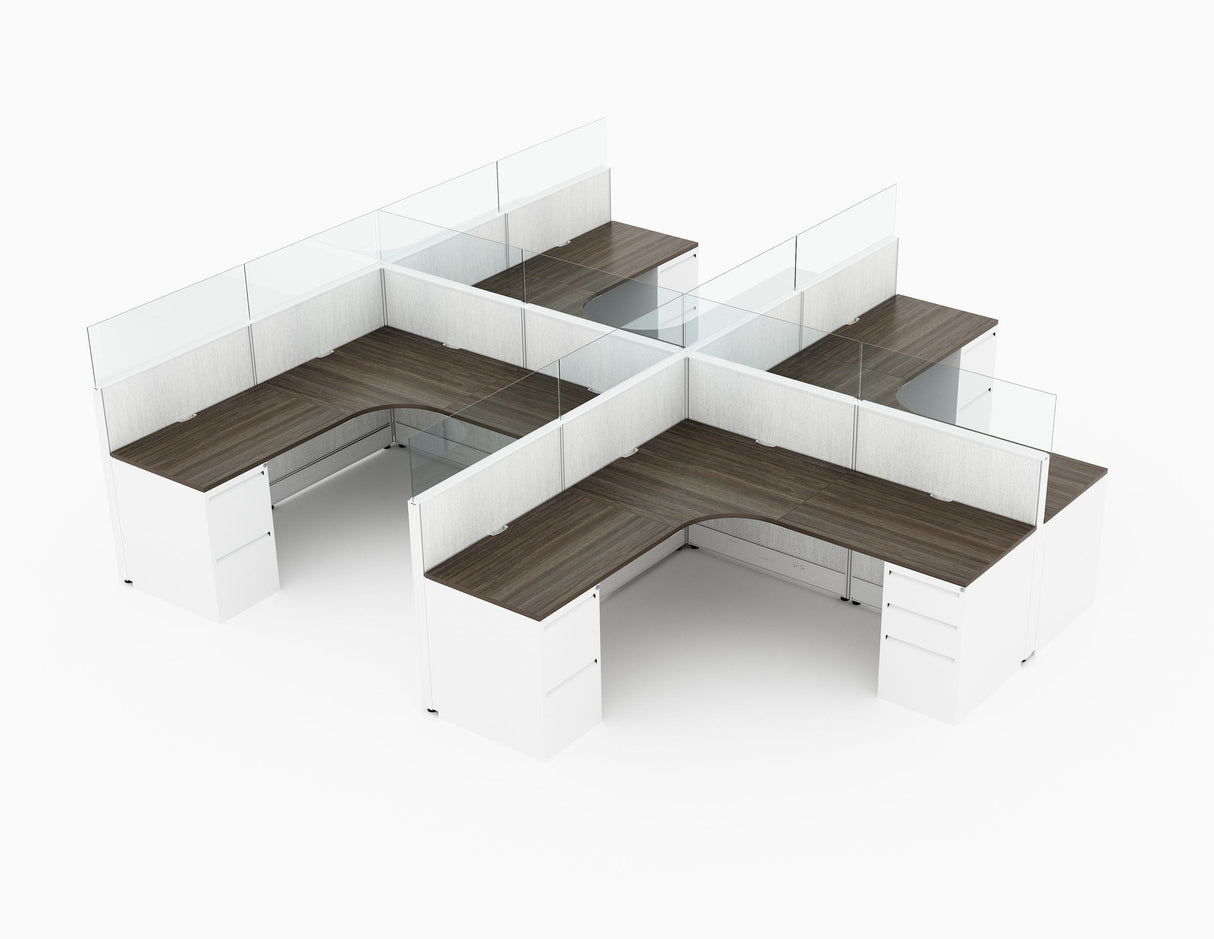 Compile 4 Person 54"H 6' x 6' Workstation Typical | CMQS508-W
