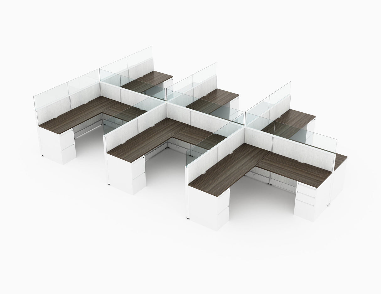 Compile 6 Person 54"H 6' x 6' Workstation Typical | CMQS510