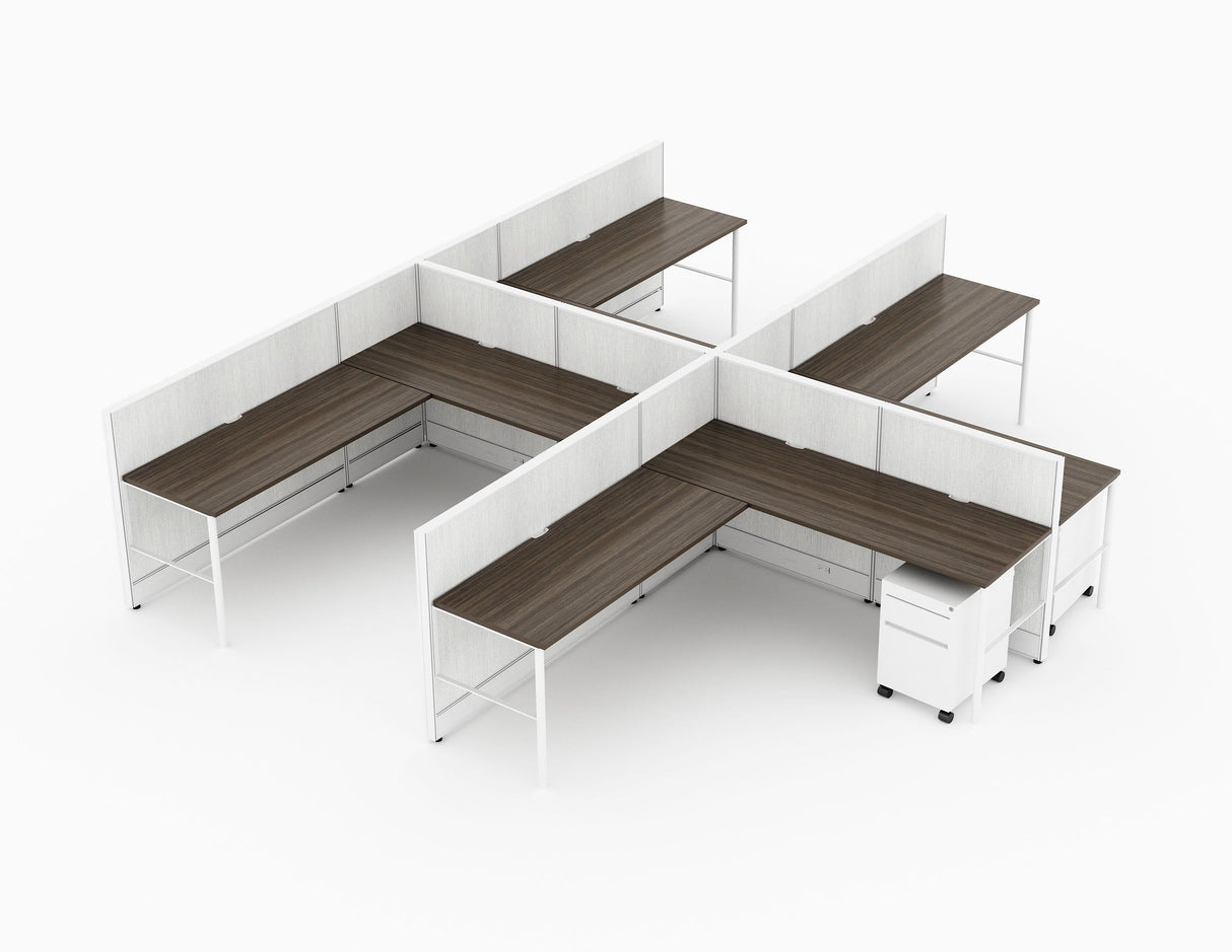 Compile 4 Person 42"H 6' x 8' Workstation Typical | CMQS538