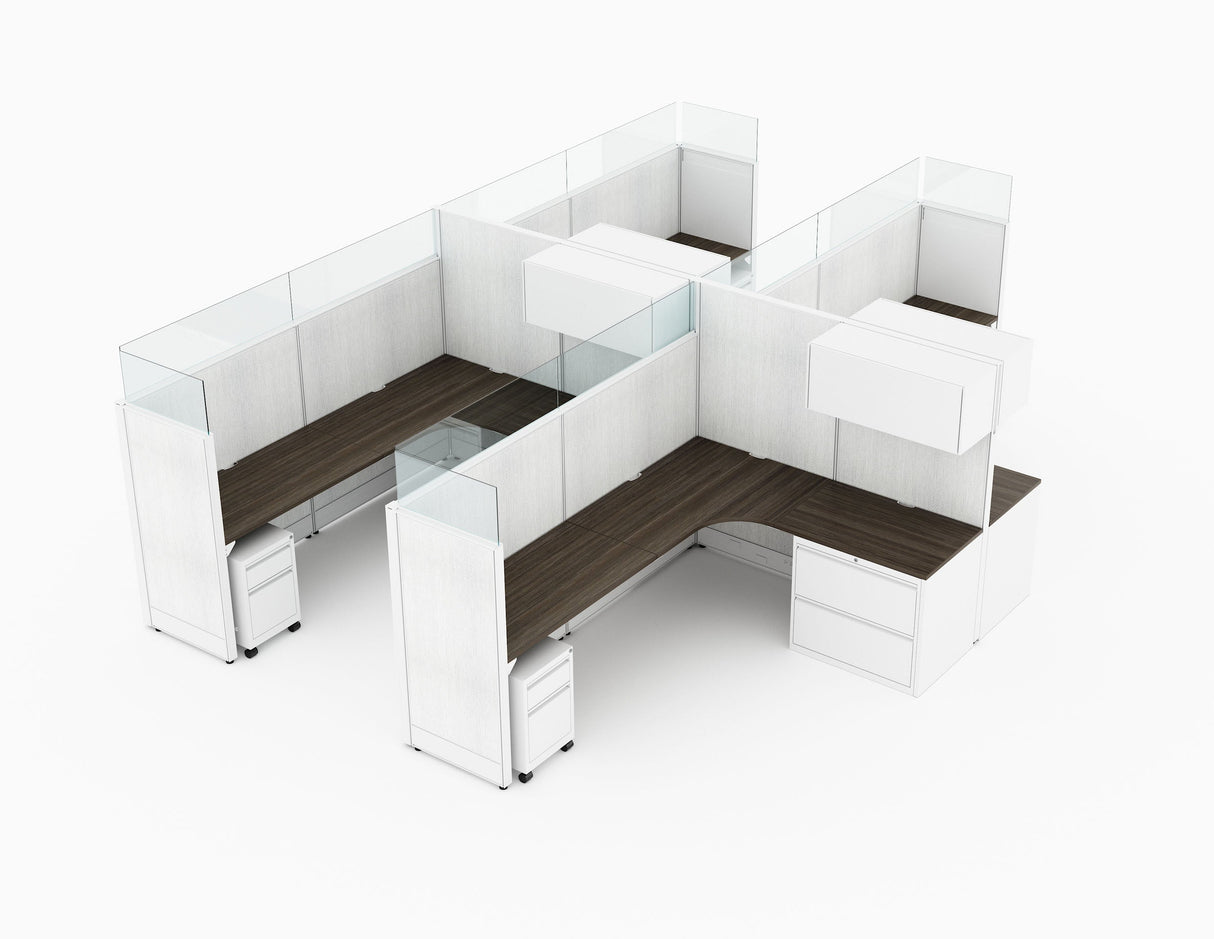 Compile 4 Person 66"H 6' x 8' Workstation Typical | CMQS539