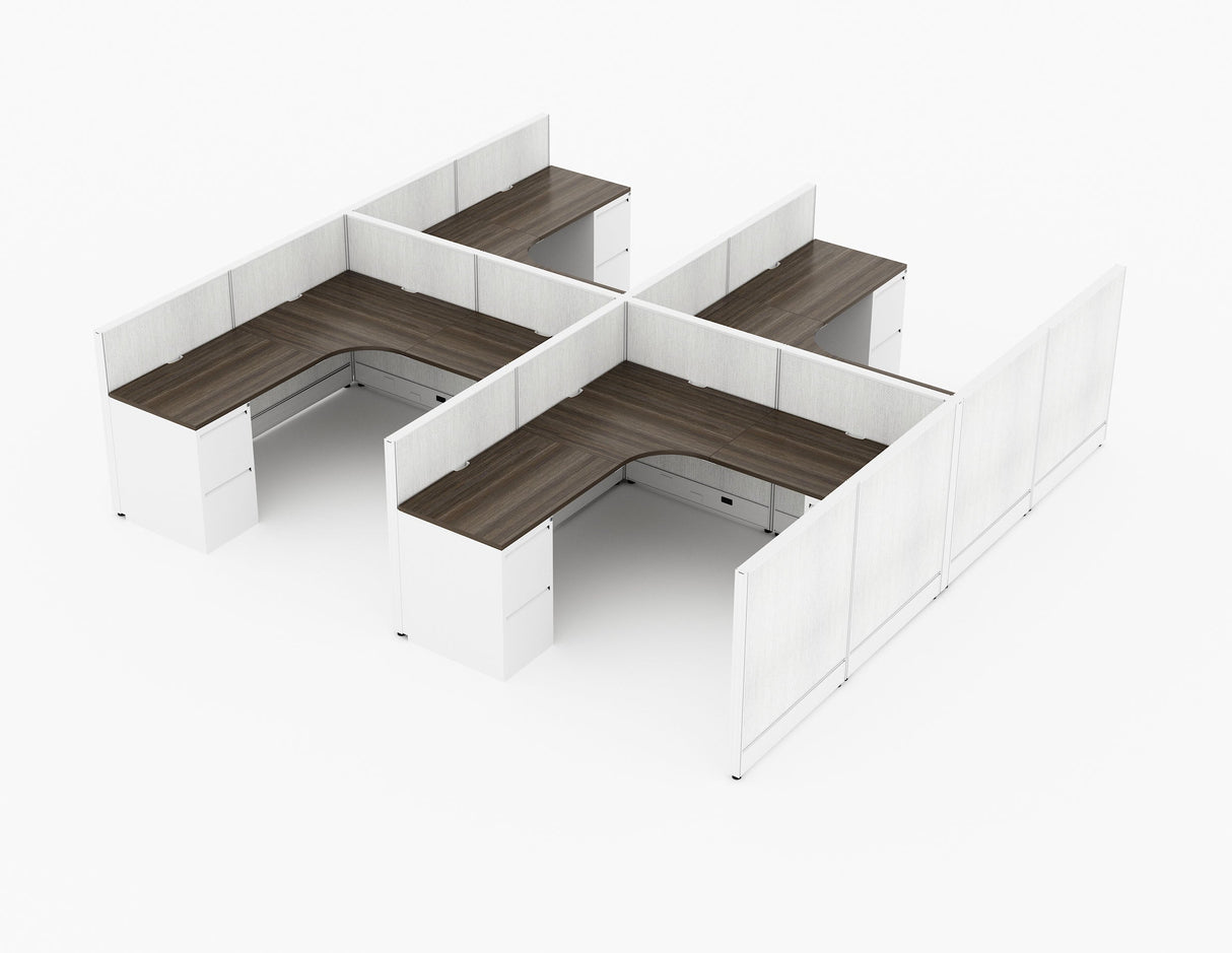 Compile 4 Person 42"H 6' x 6' Workstation Typical | CMQS541