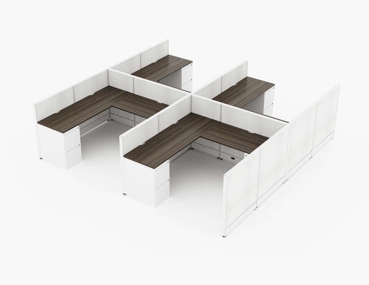 Compile 4 Person 42"H 6' x 6' Workstation Typical | CMQS542