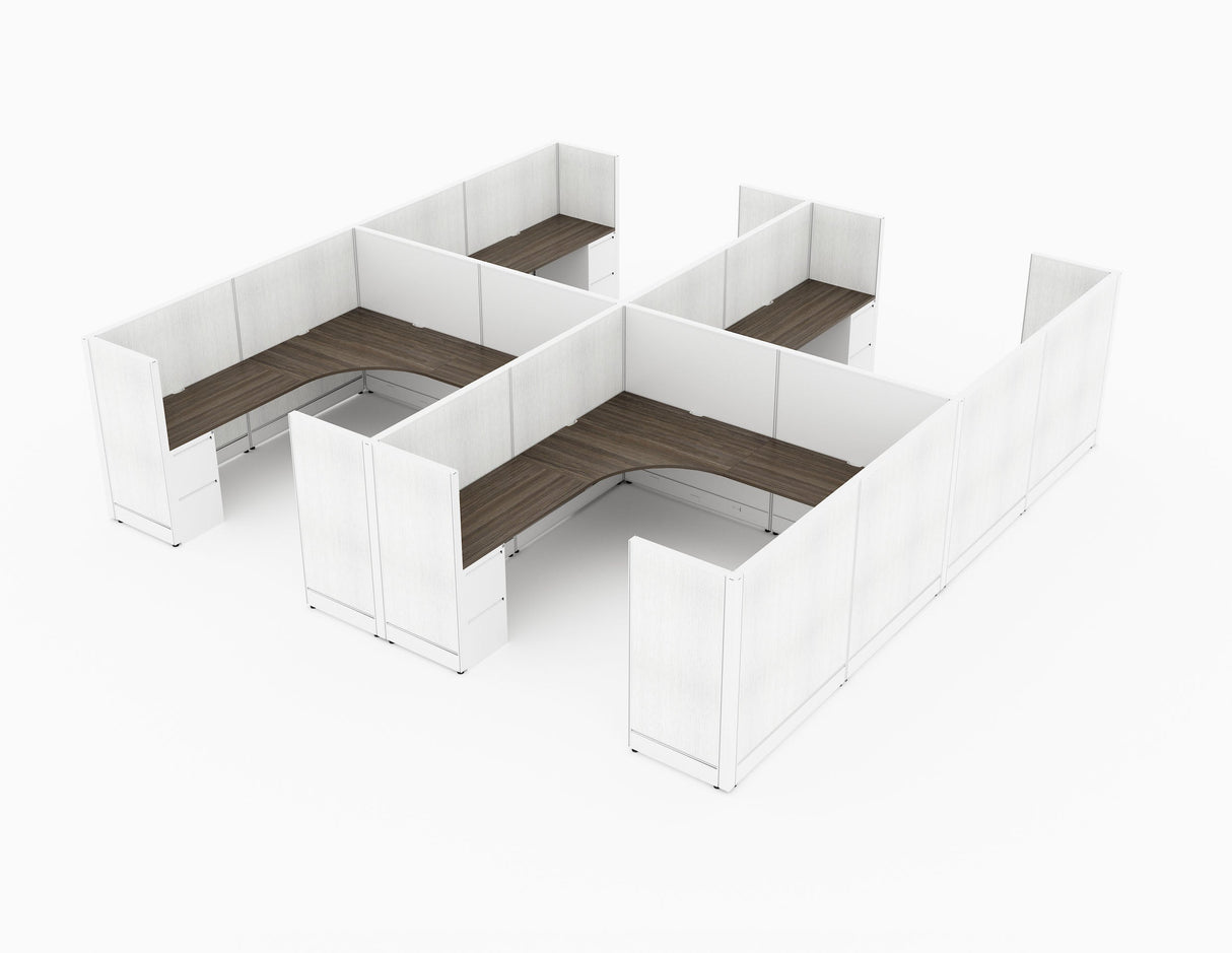 Compile 4 Person 54"H 6' x 8' Workstation Typical | CMQS545