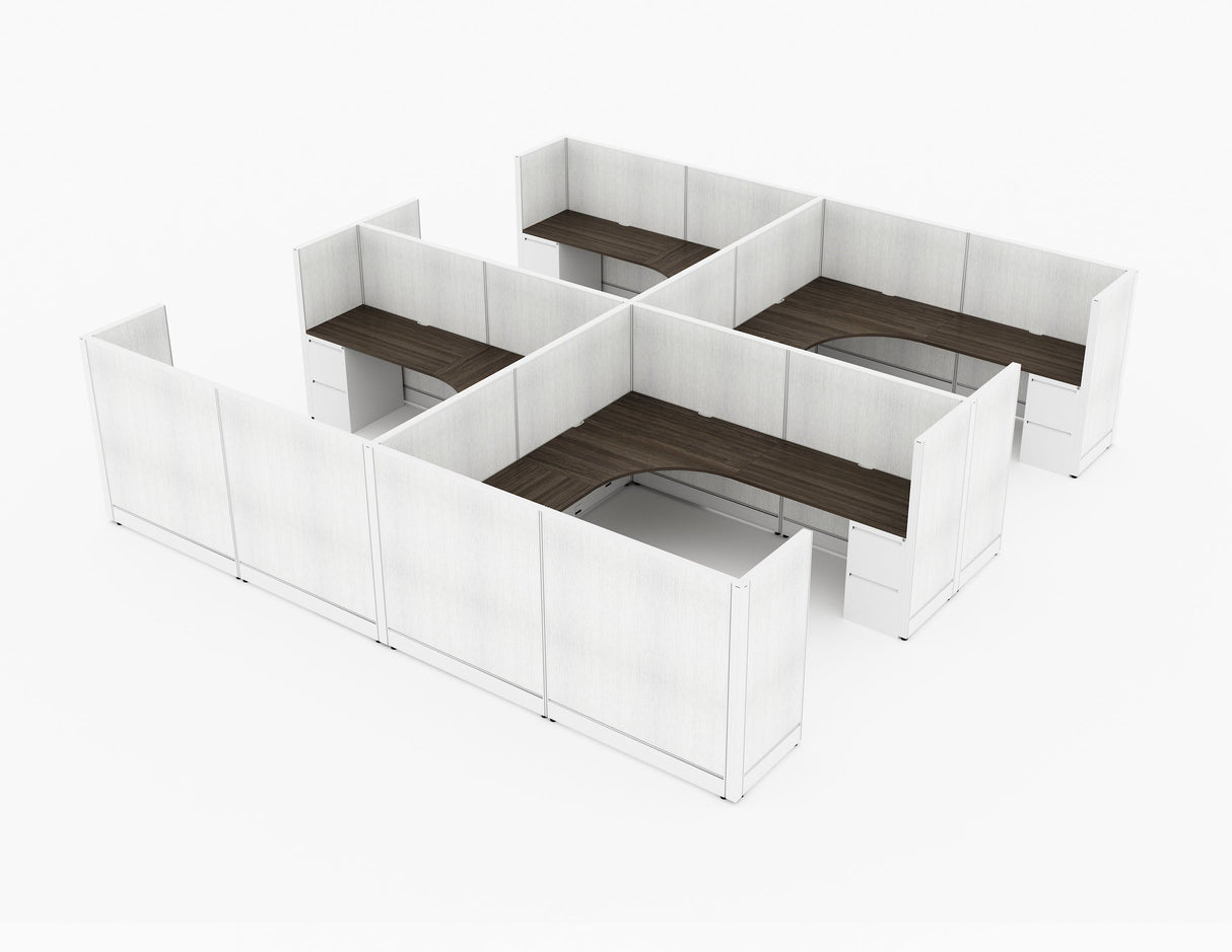 Compile 4 Person 54"H 8' x 8' Workstation Typical | CMQS546