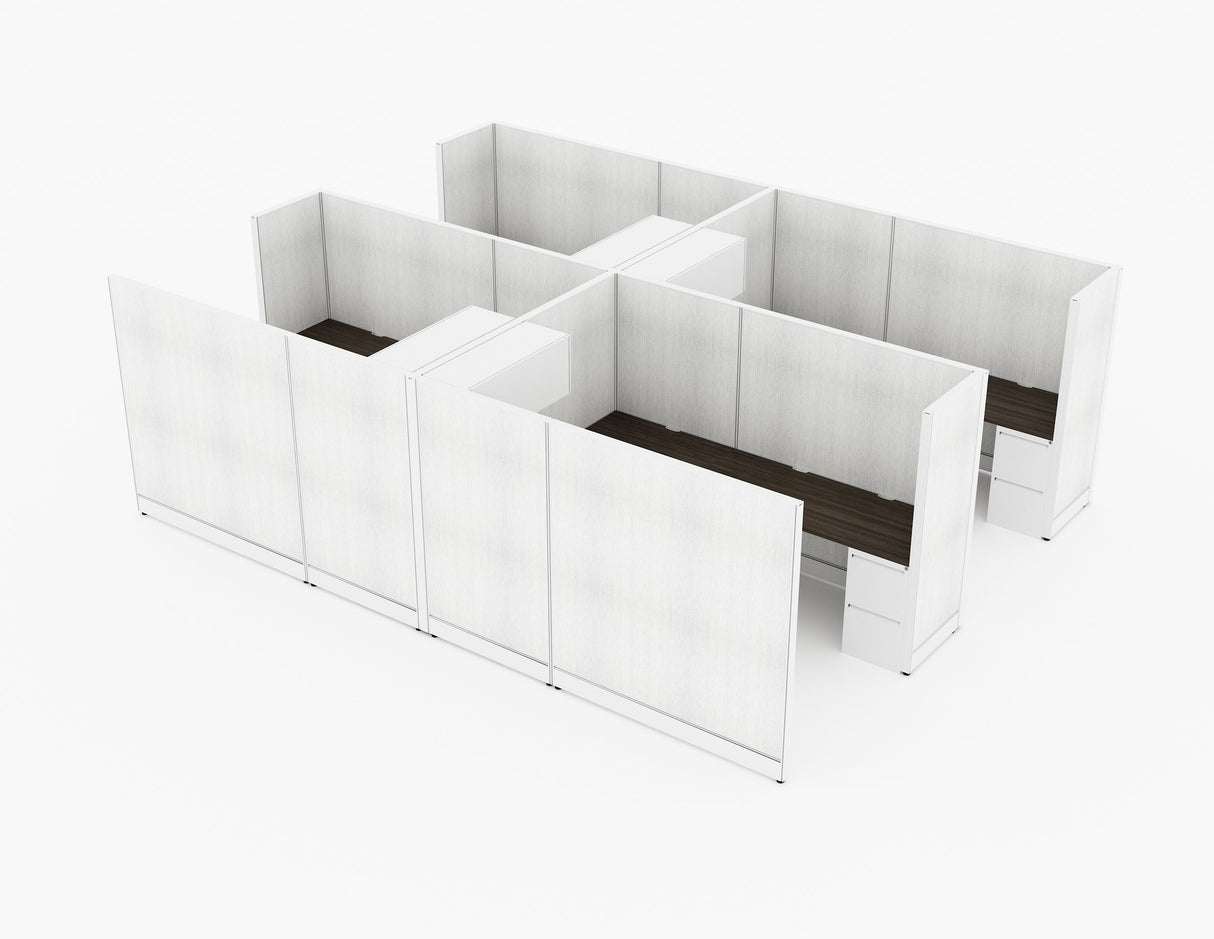 Compile 4 Person 66"H 6' x 8' Workstation Typical | CMQS548