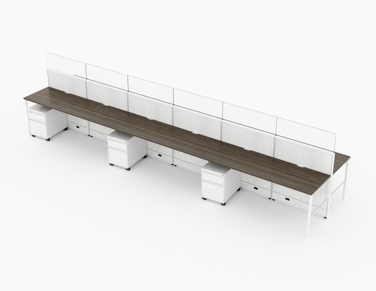 Compile 6 Person 54"H 2' x 6' Workstation Typical | CMQS555