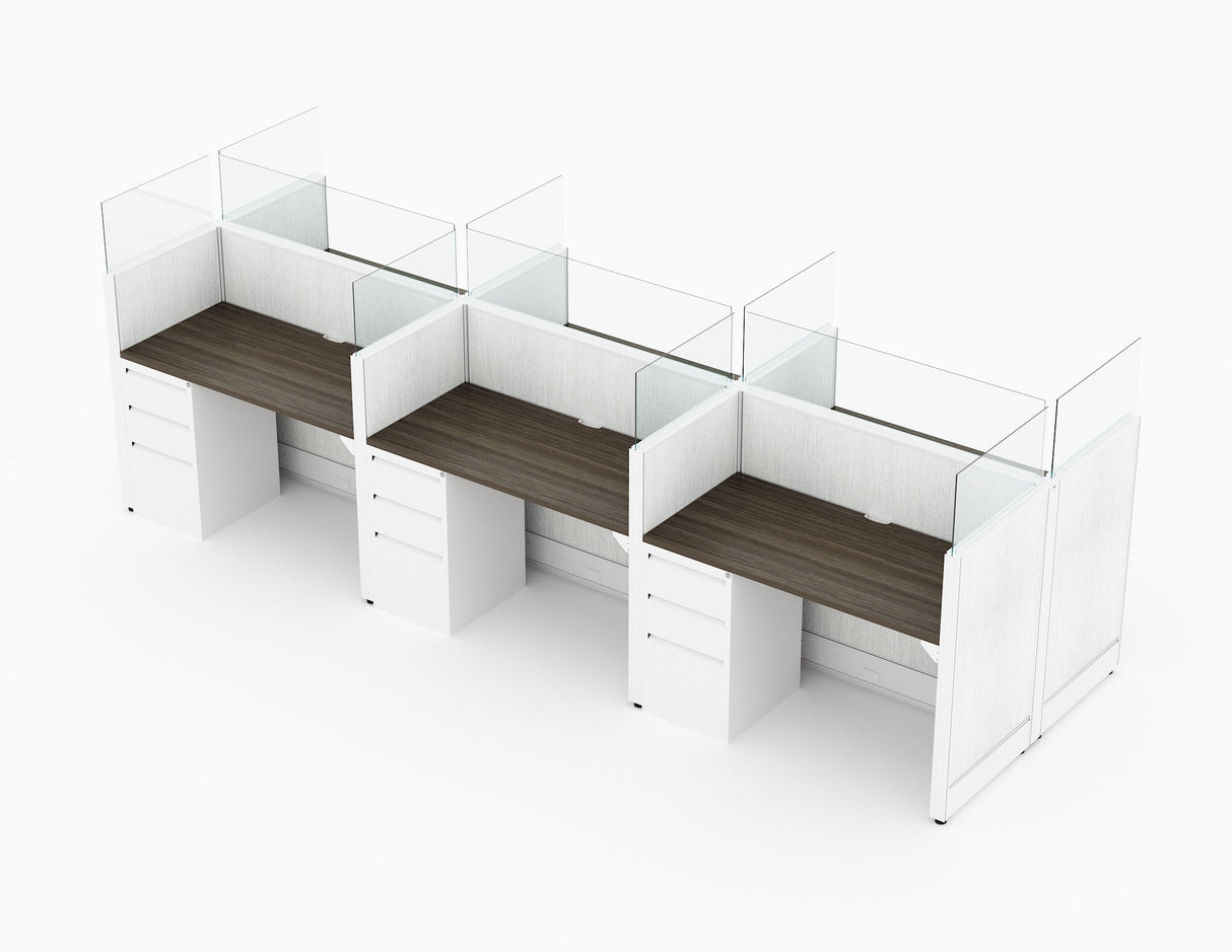 Compile 6 Person 54"H 2' x 4' Workstation Typical | CMQS567-W