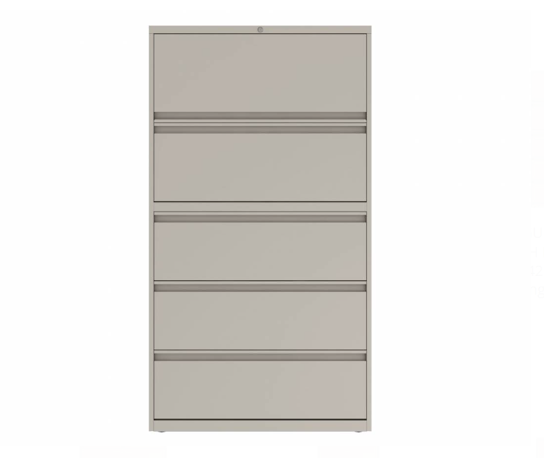 Prime™ 65.6"H Five Drawer Lateral File Cabinet, Posting Shelf, 36"W x 18"D - One Receding, Four Fixed Front | GULF51P1836P