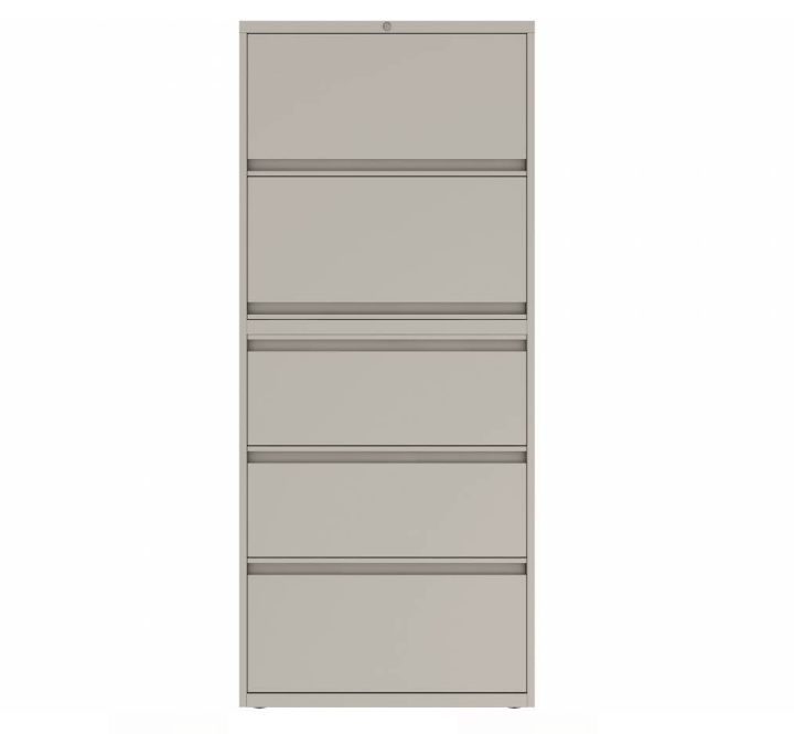 Prime™ 69.6"H Five Drawer Lateral File Cabinet, Posting Shelf, 30"W x 18"D - Two Receding, Three Fixed Front | GULF51G1830P