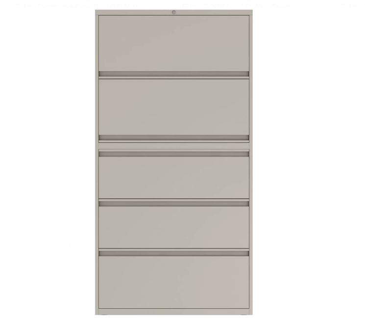 Prime™ 69.6"H Five Drawer Lateral File Cabinet, Posting Shelf, 36"W x 18"D - Two Receding, Three Fixed Front | GULF51G1836P