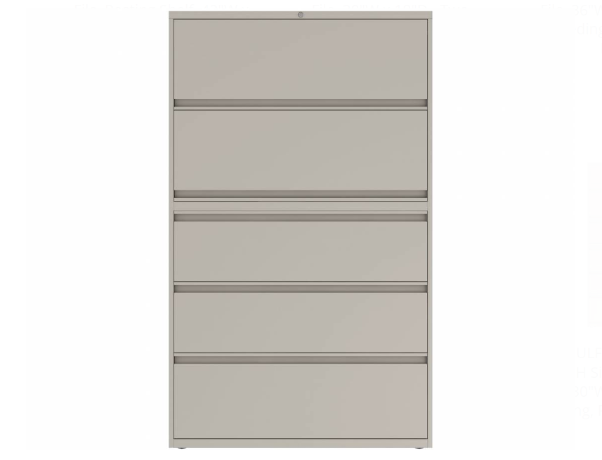 Prime™ 69.6"H Five Drawer Lateral File Cabinet, Posting Shelf, 42"W x 18"D - Two Receding, Three Fixed Front | GULF51G1842P