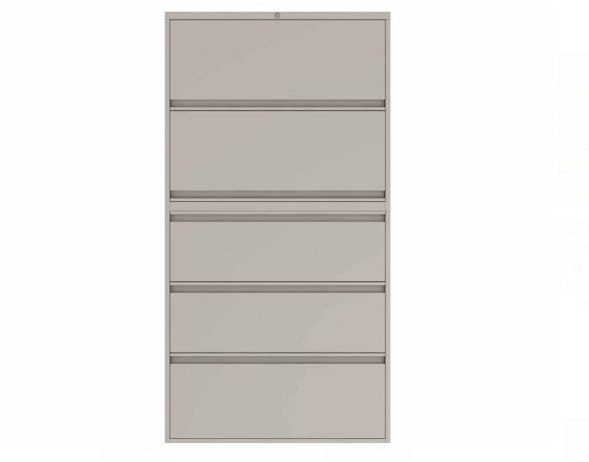 Prime™ 69.6"H Five Drawer Lateral File Cabinet, 36"W x 18"D - Two Receding, Three Fixed Front | GULF50G1836P