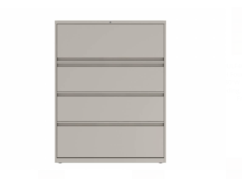 Prime™ 53.6"H Four Drawer Lateral File Cabinet, 42"W x 18"D - One Receding, Three Fixed Front | GULF40H1842P