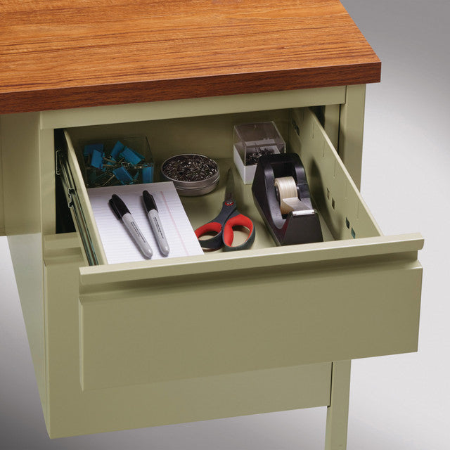 Raleigh 66"W Single Right Pedestal Metal Desk | OSSP6630