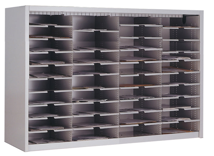 Mailflow Systems Sorter, Closed Back w/ 15" Elevation; 40 Sorting Pockets 15”D without Plexi Doors | SC4848GH