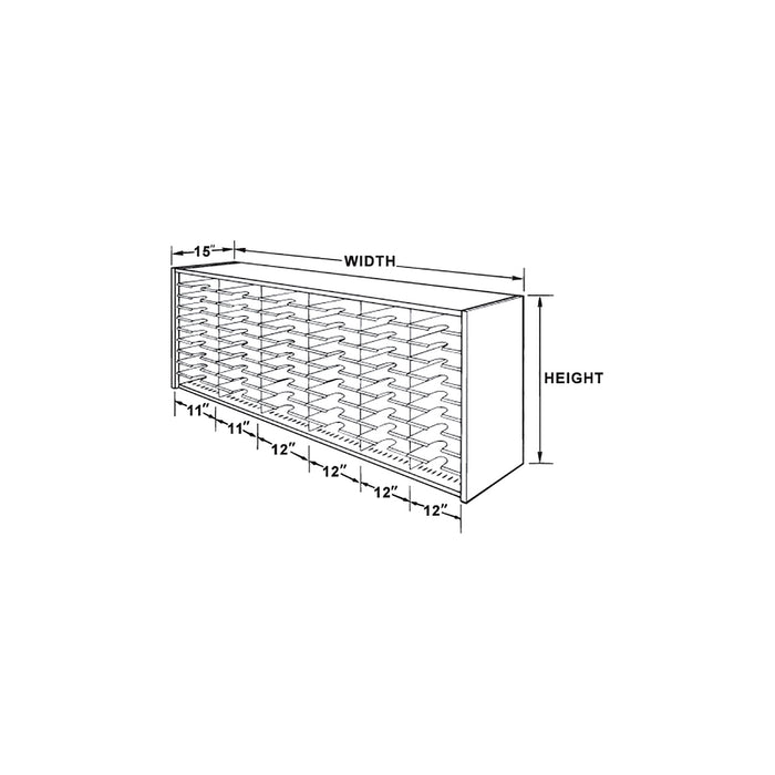 Mailflow Systems Sorter, Closed Back; 60 Sorting Pockets 15”D without Plexi Doors | SC7233G